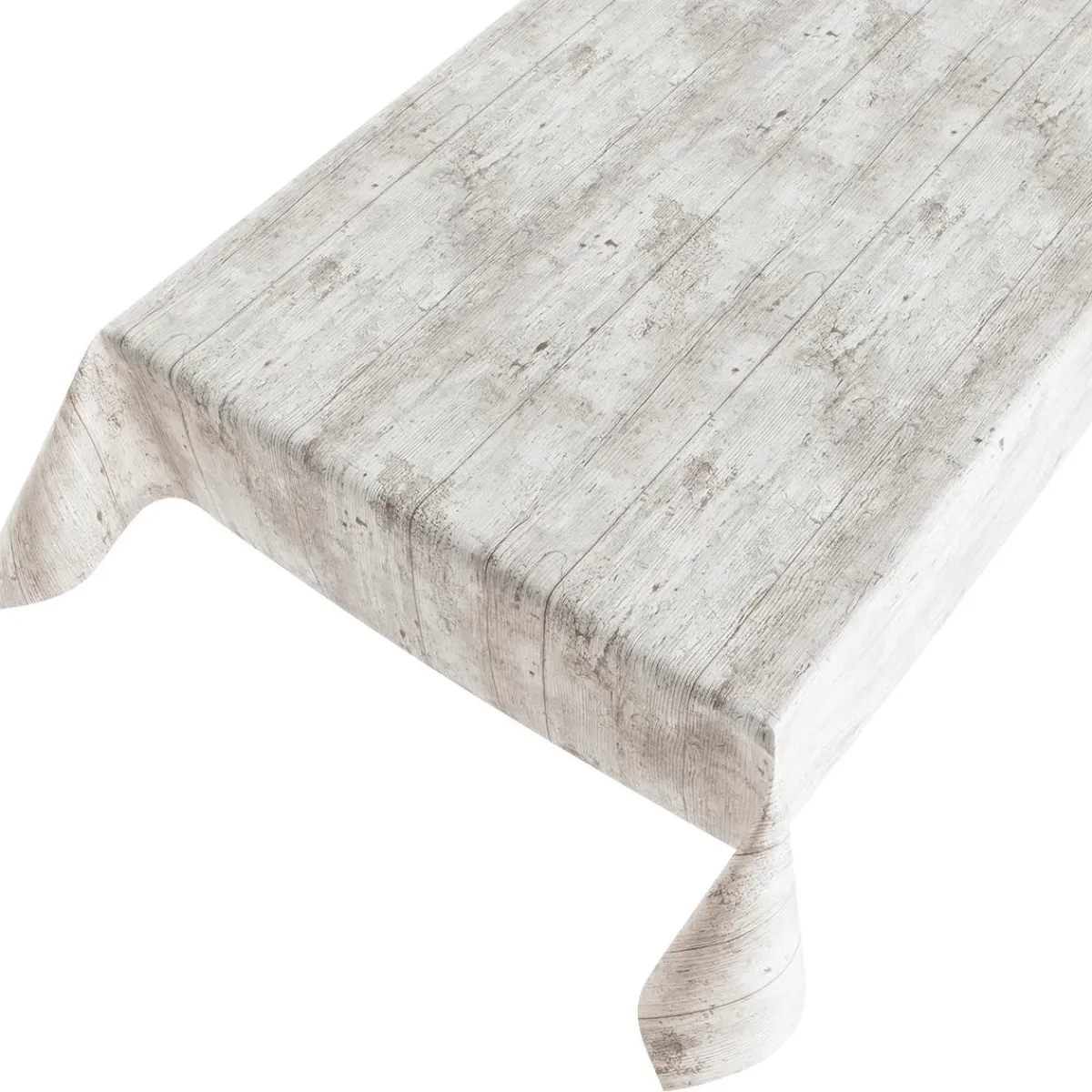 Hot DecoWoerner Abwaschbare Wachstuch-Tischdecke "Vintage-Holz", Meterware 140 Cm Breit Grau