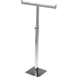 Clearance DecoWoerner Accessoires-Ständer T-Form, Ausziehbar 48 - 54 Cm silber