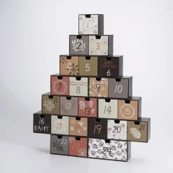 DecoWoerner Adventskalender Baum 6 X 37 X 44 Cm Holz Und Papier mehrfarbig