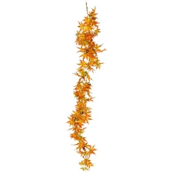DecoWoerner Ahorn-Blätterranke Mit LED, 140 Cm orange
