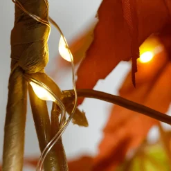 DecoWoerner Ahorn-Blätterranke Mit LED, 140 Cm orange