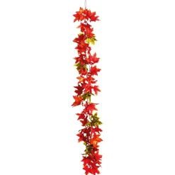 Hot DecoWoerner Ahorn-Blätterranke - Grün 180 Cm rot