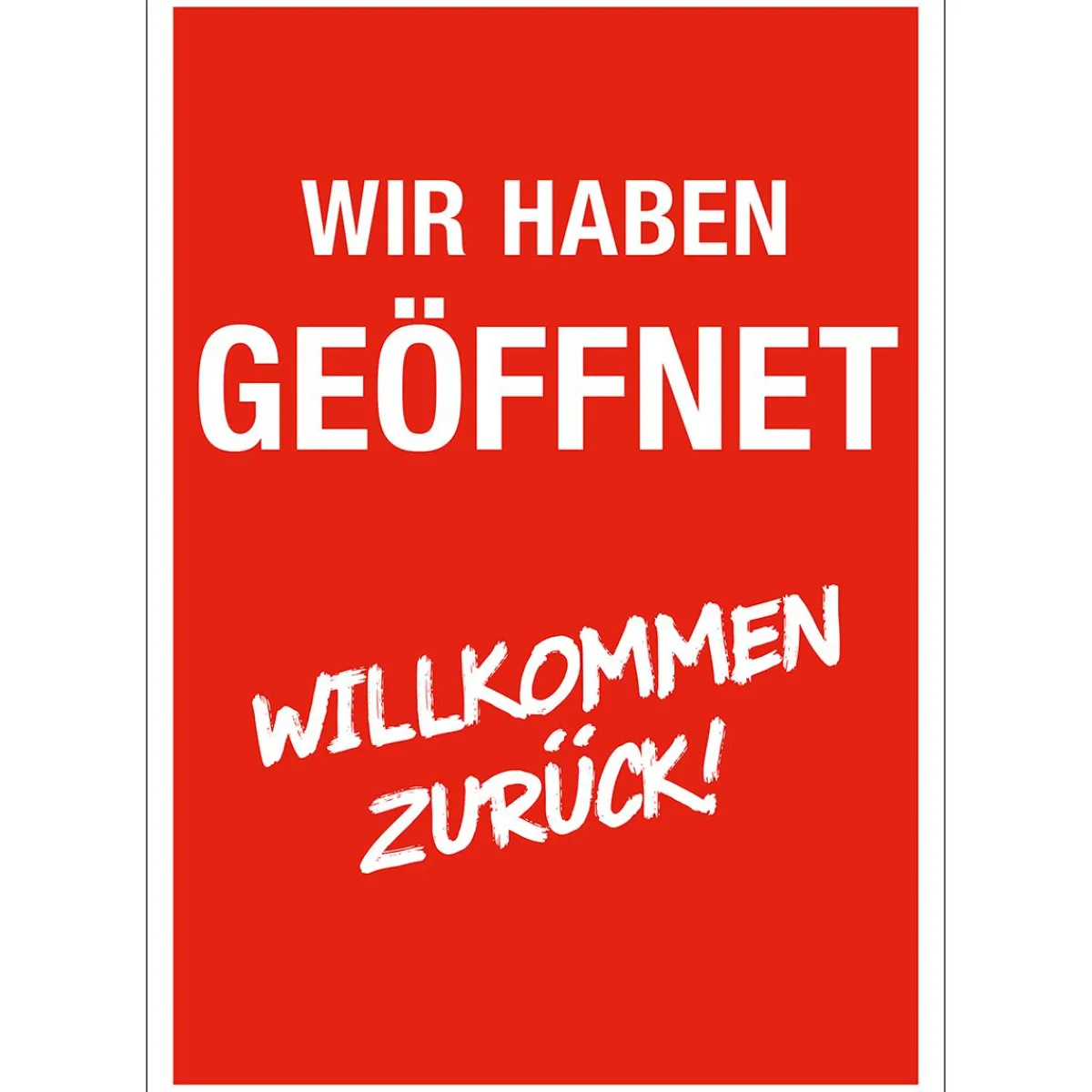 Hot DecoWoerner Aktionsplakat "wir Haben Geöffnet" Eckig DIN A1 rot