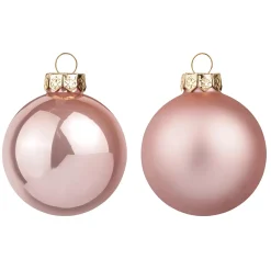 New DecoWoerner Altrosé Weihnachtskugeln Aus Glas 6 Cm Ø – 24 Stück rosa