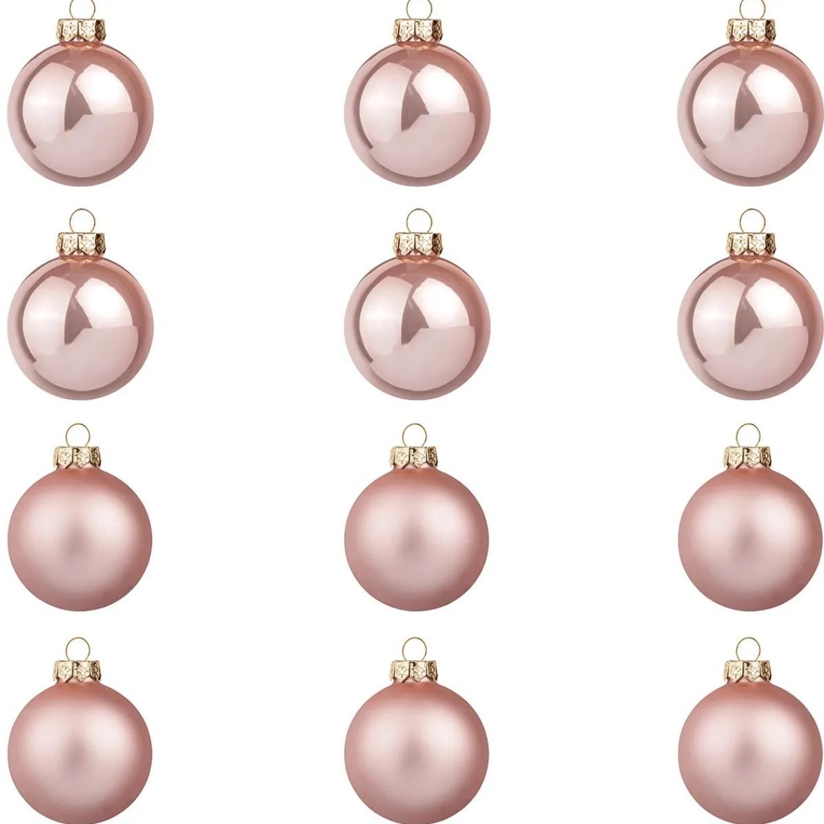 New DecoWoerner Altrosé Weihnachtskugeln Aus Glas 6 Cm Ø – 24 Stück rosa