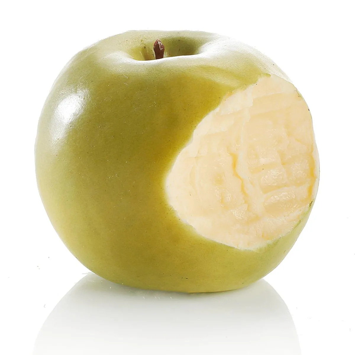 New DecoWoerner Angebissener er Apfel-Lebensmittel-Attrappe 7,5 Cm Ø grün