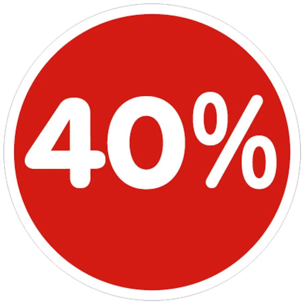 DecoWoerner Ankleber 40% 33 Cm Ø rot