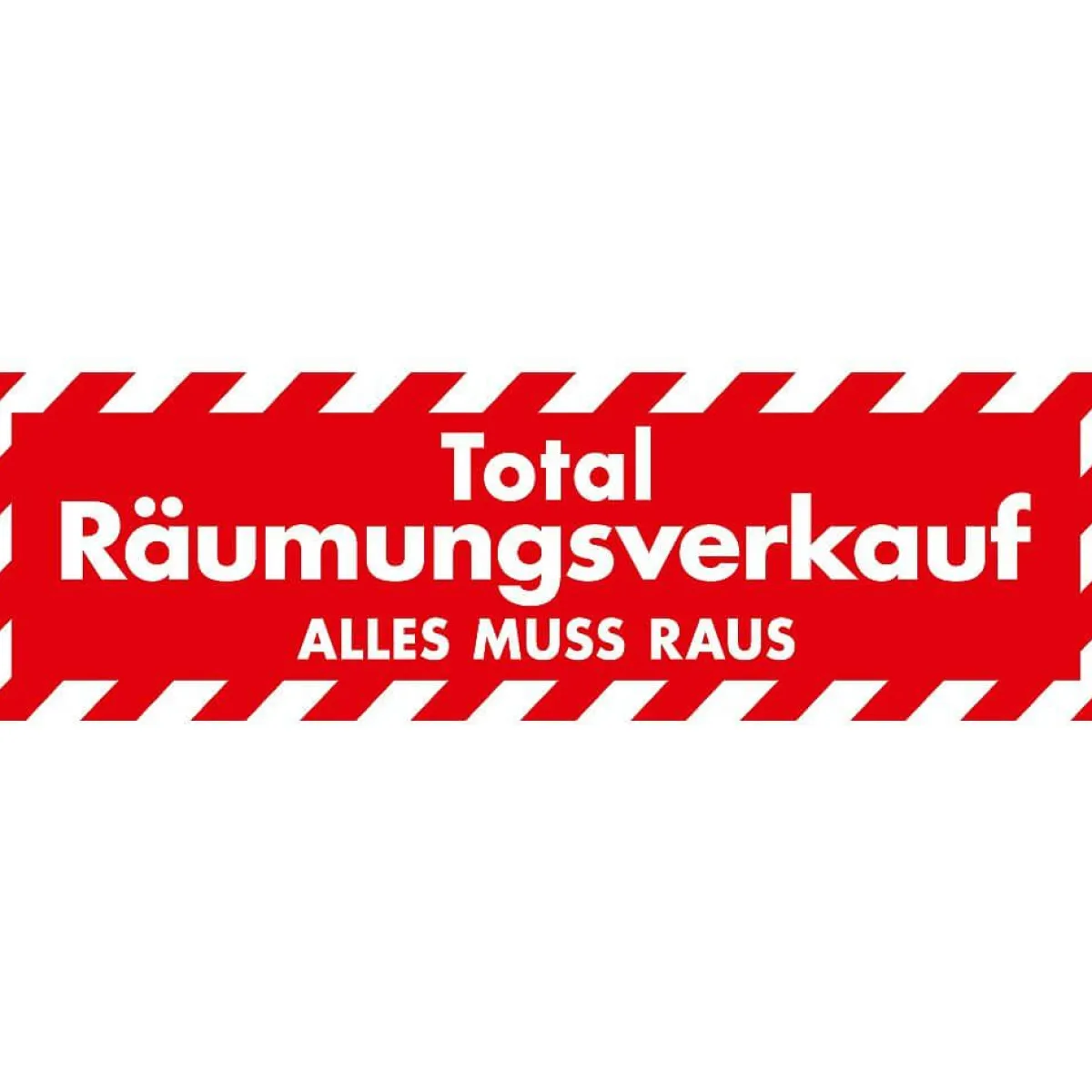 Discount DecoWoerner Ankleber "Total Räumungsverkauf", 99 X 30 Cm rot