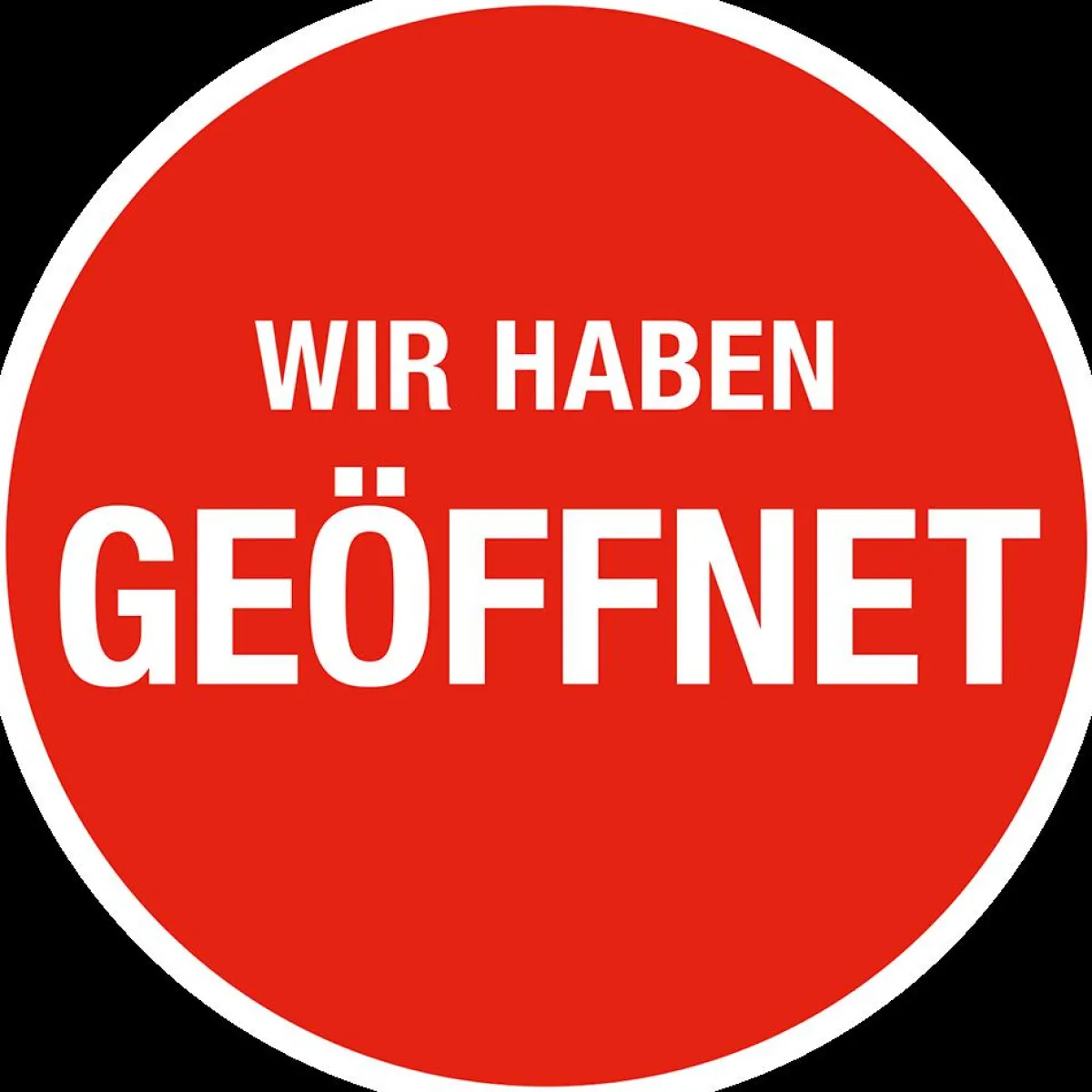 Online DecoWoerner Ankleber "wir Haben Geöffnet" Rund 32 Cm Ø rot