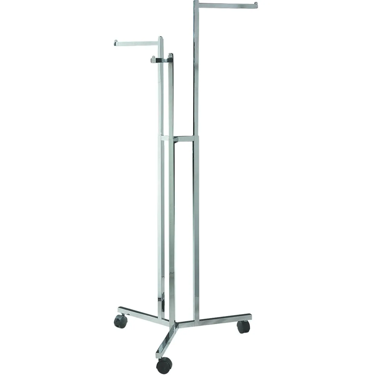 Discount DecoWoerner 3armiger Verchromter Kleiderständer Mit Rollen silber