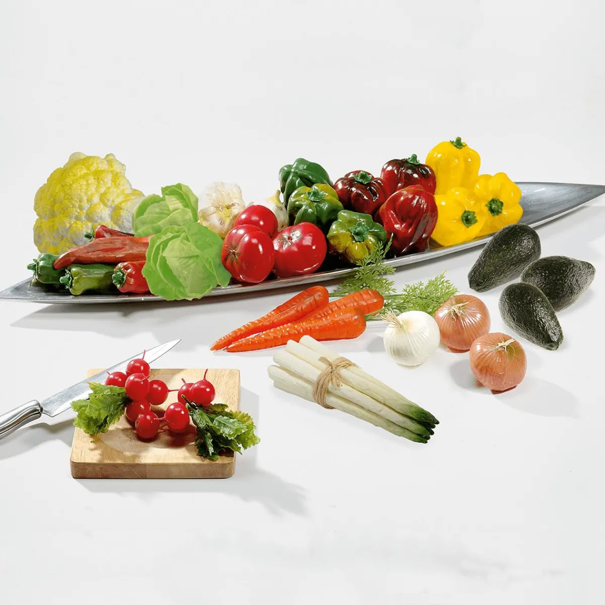 DecoWoerner Avocado Lebensmittel-Attrappe, Pack à 3 Stück grün