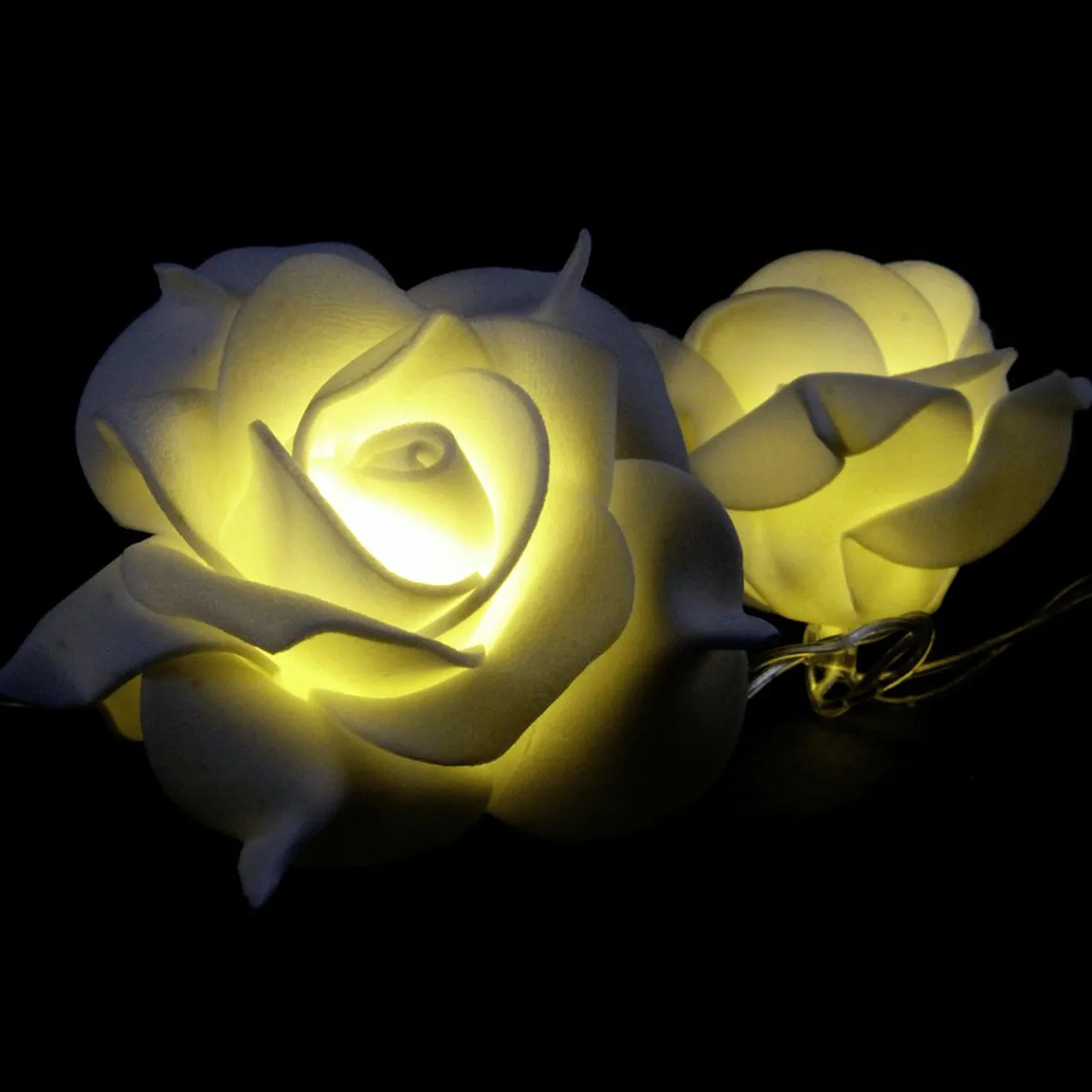 Best DecoWoerner Batterielichterkette Mit e Rosen 110 Cm weiß