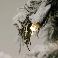 DecoWoerner Beschneiter, Künstlicher Tannenbaum Alpintanne Mit LED 60 Cm weiß