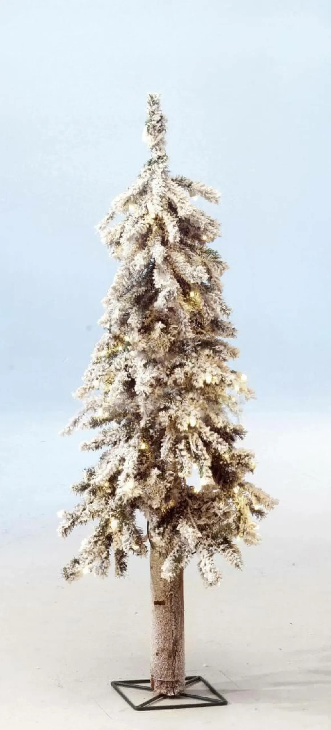 DecoWoerner Beschneiter, Künstlicher Tannenbaum Alpintanne Mit LED 60 Cm weiß