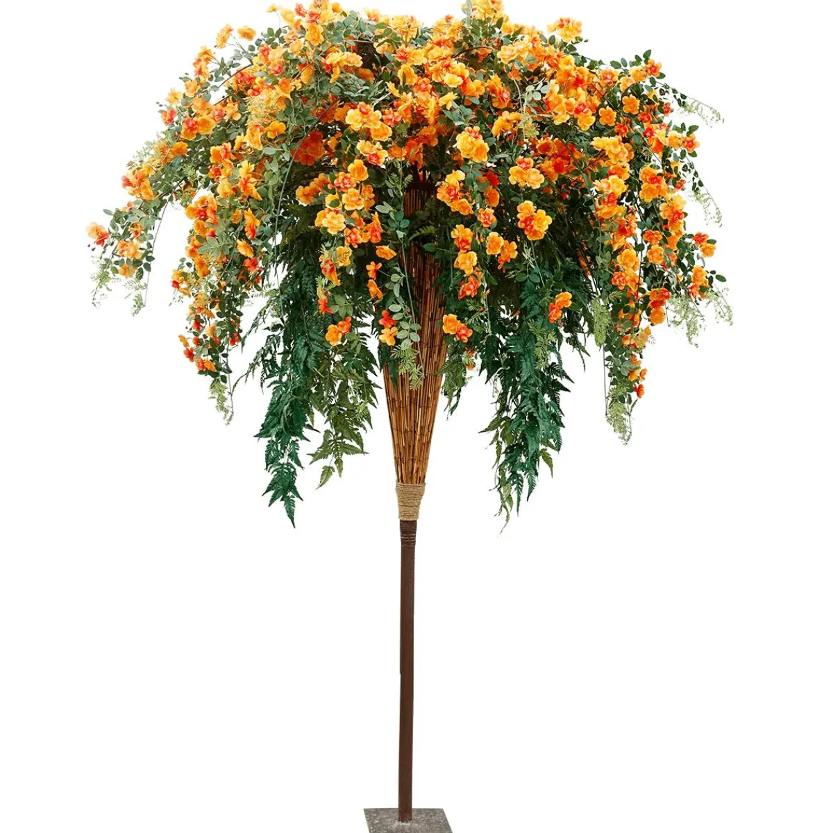 Online DecoWoerner Blüten-Farn-Baum 190cm orange