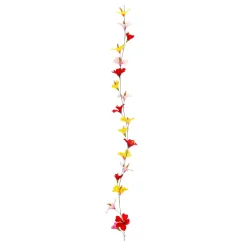 DecoWoerner Bunte Künstliche Hibiskus Girlande 180 Cm mehrfarbig