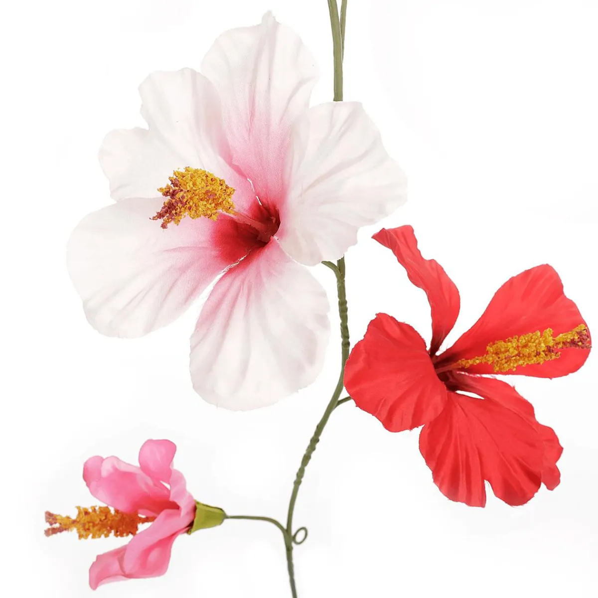 DecoWoerner Bunte Künstliche Hibiskus Girlande 180 Cm mehrfarbig