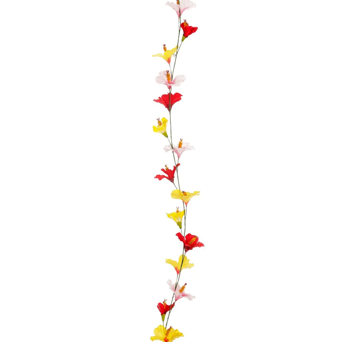 DecoWoerner Bunte Künstliche Hibiskus Girlande 180 Cm mehrfarbig