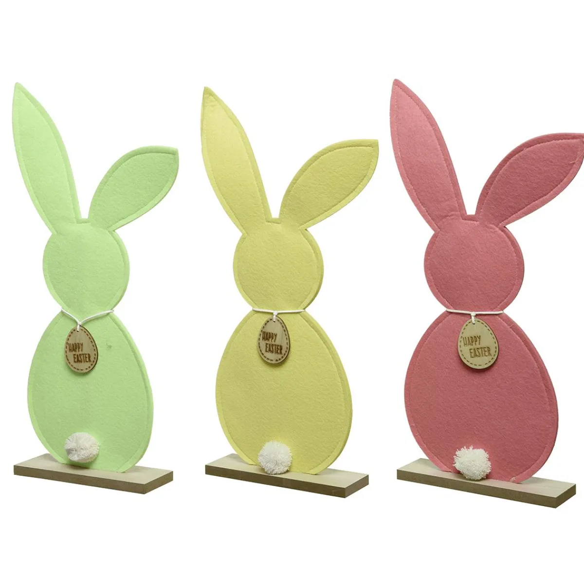 Sale DecoWoerner Bunte Osterhasen-Aufsteller Aus Filz, 3 Stück mehrfarbig
