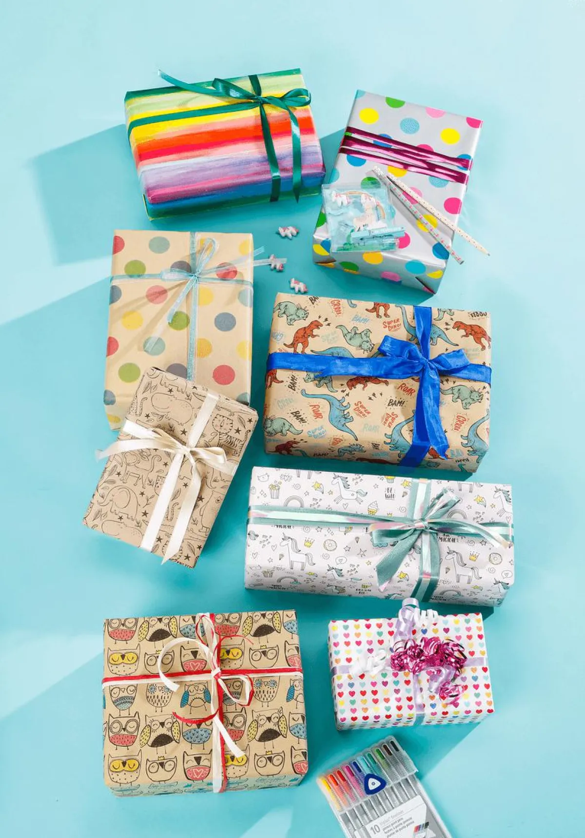 Sale DecoWoerner Buntes Gestreiftes Geschenkpapier 50 Cm X 50 M mehrfarbig