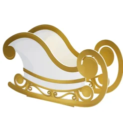 Hot DecoWoerner B-Ware Schlitten / Weiß 97 Cm gold