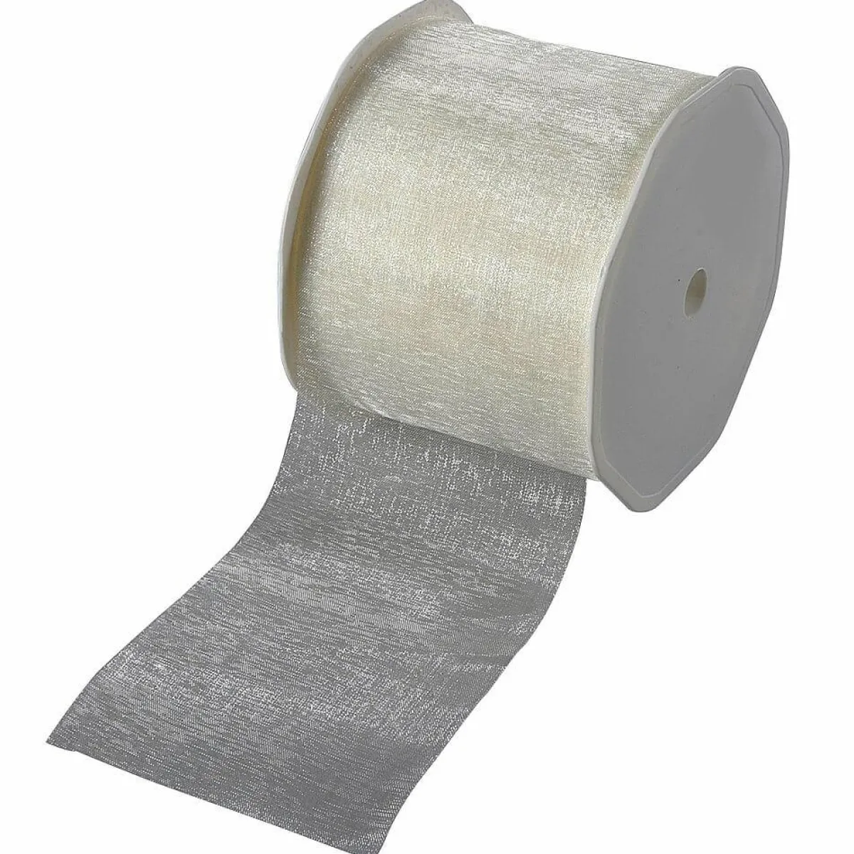 Clearance DecoWoerner Chiffonband 70 Mm, 25 M, Creme weiß