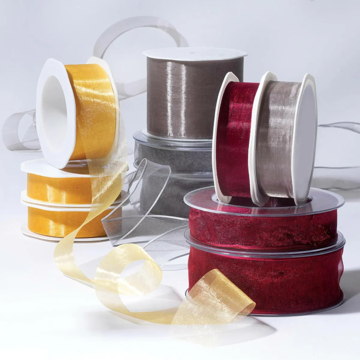 DecoWoerner Chiffonband 25 Mm, 25 M, Frühlings grün