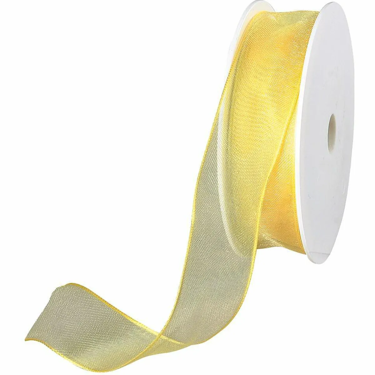 Clearance DecoWoerner Chiffonband Mit Draht 25 Mm Breit, 20 M gelb