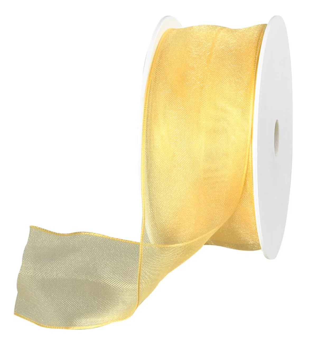 Clearance DecoWoerner Chiffonband Mit Draht 40 Mm Breit, 20 M gelb