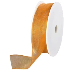 DecoWoerner Chiffonband Mit Draht 25 Mm Breit, 20 M orange