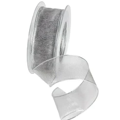 Online DecoWoerner Chiffonband Mit Draht 40 Mm Breit, 20 M silber