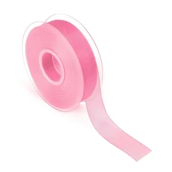 Outlet DecoWoerner Chiffonband Mit Webkante 25mm X 50m rosa