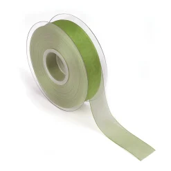 Best DecoWoerner Chiffonband Mit Webkante 25mm X 50m grün