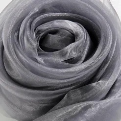 Outlet DecoWoerner Chiffonstoff, grau, 145 Cm silber