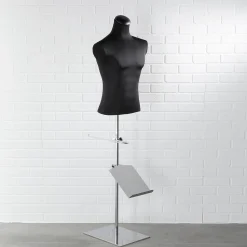 Online DecoWoerner Chrome-Ständer Für Schneiderbüsten Mit Schuh-Präsenter 40 X 40 X 100 Cm silber