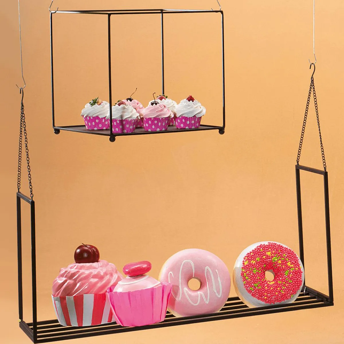Outlet DecoWoerner Cupcakes Lebensmittel-Attrappe, 3 Stück rosa