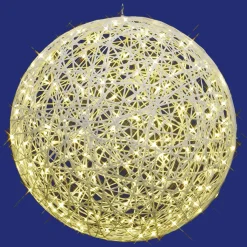 Clearance DecoWoerner 3D Fiberglaskugel Mit Licht IP67, 75 Cm Ø weiß