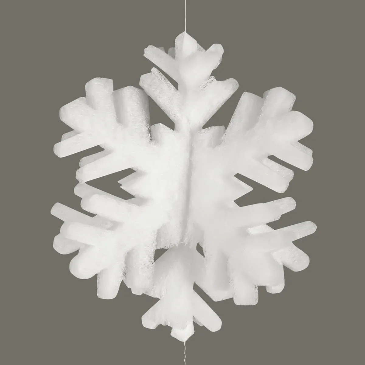 DecoWoerner 3D Schneeflockengirlande Aus Filz, 180 Cm weiß