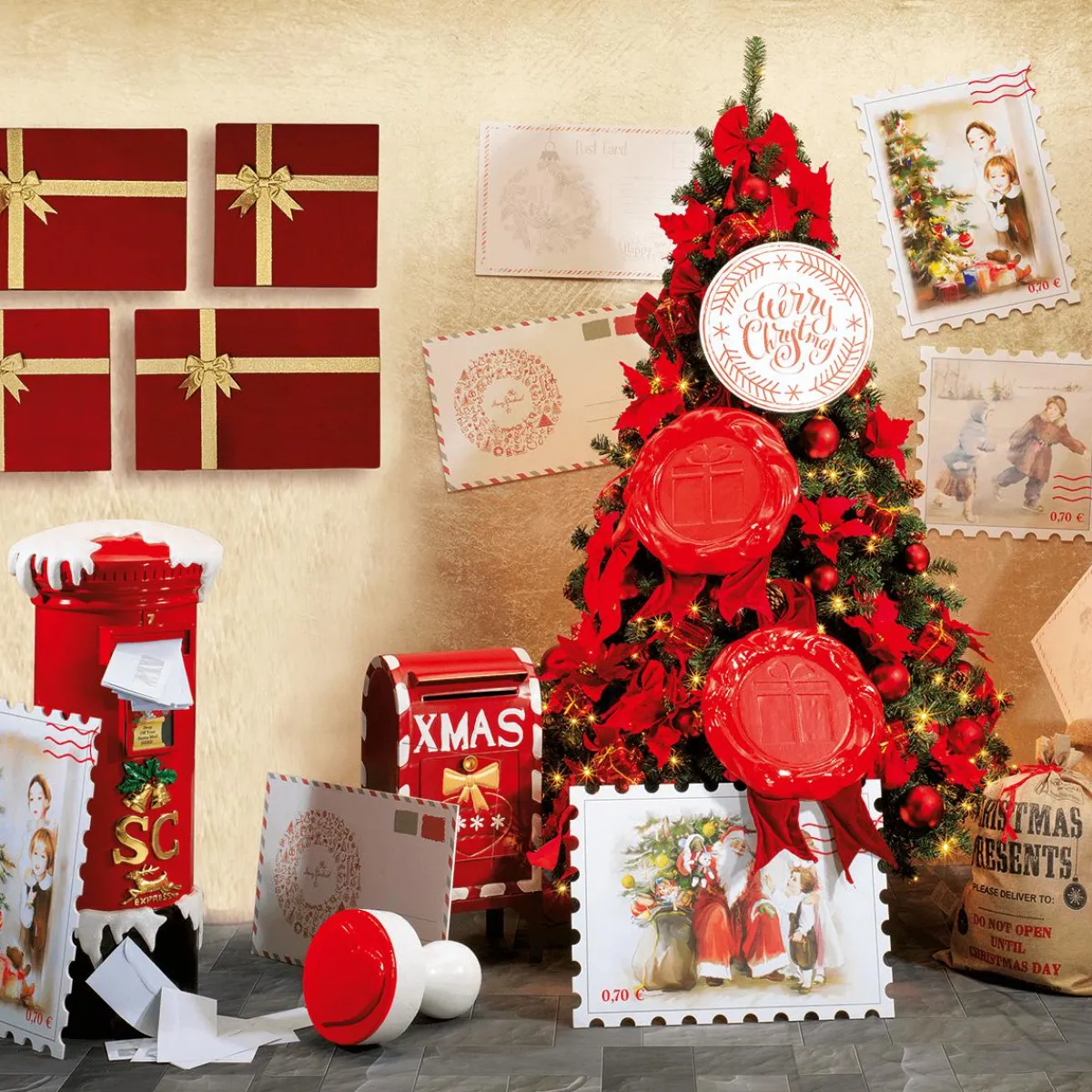 Online DecoWoerner Deko Briefkasten Weihnachtsmann, 100 Cm Hoch rot