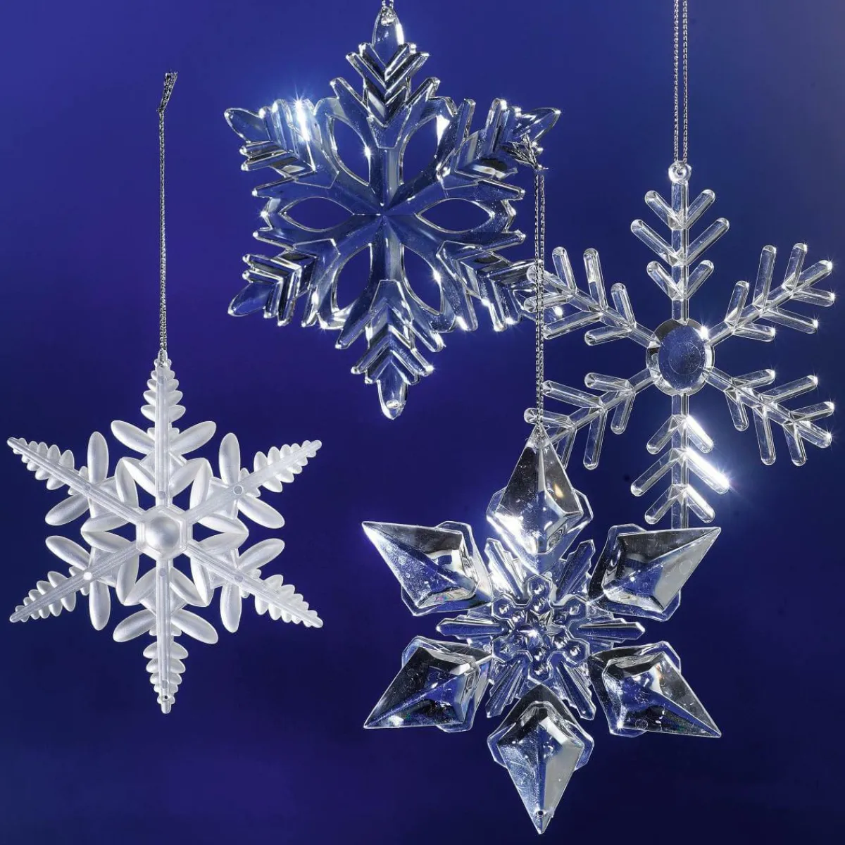 Discount DecoWoerner Deko Eiskristall-Hänger, 20 Stück transparent