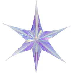 Discount DecoWoerner Deko Falt-Stern Aus Kunststoff Irisierend transparent