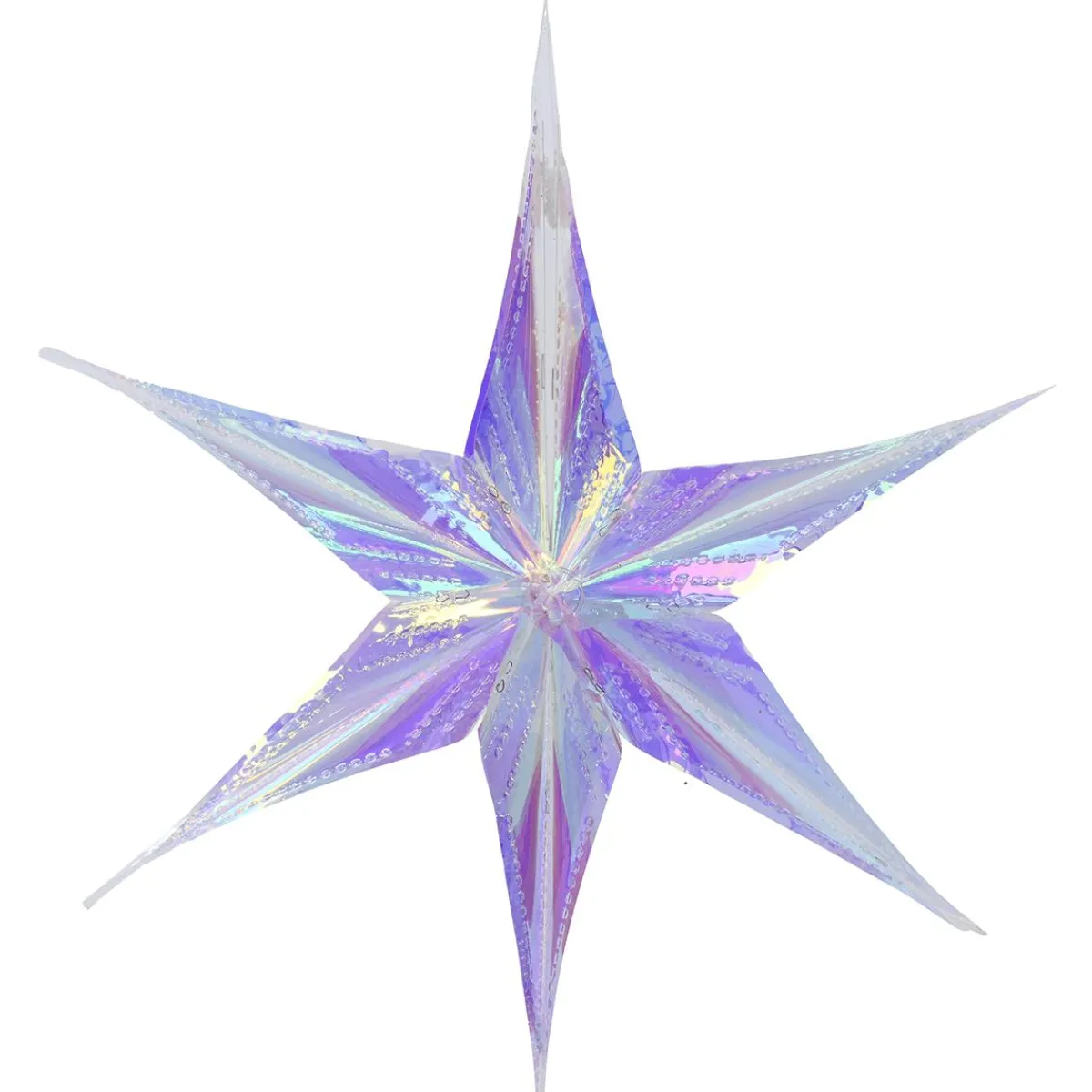 Discount DecoWoerner Deko Falt-Stern Aus Kunststoff Irisierend transparent