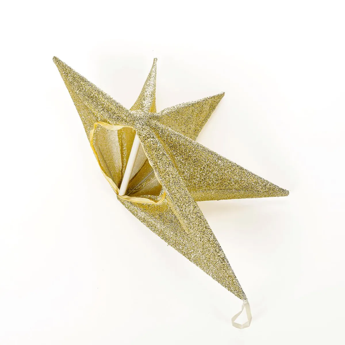 Outlet DecoWoerner Deko Faltstern Glitter Mit Reißverschluss, 40 Cm gold