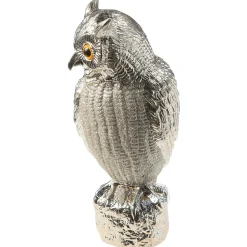 New DecoWoerner Deko Figur Eule 43 Cm silber