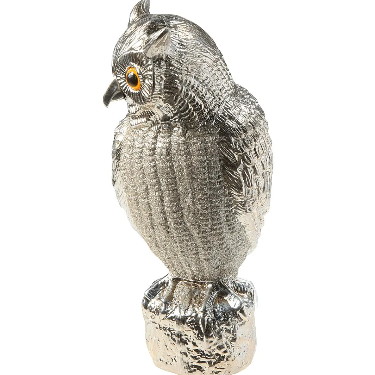 New DecoWoerner Deko Figur Eule 43 Cm silber