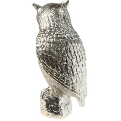 New DecoWoerner Deko Figur Eule 43 Cm silber