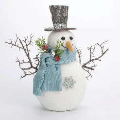 Outlet DecoWoerner Deko Figur Schneemann 22 Cm weiß