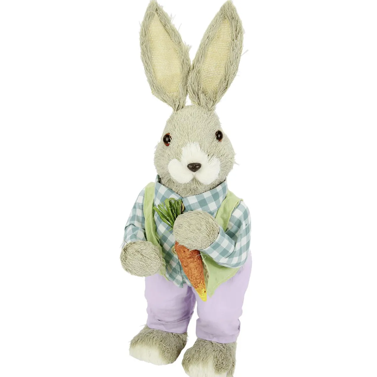 Discount DecoWoerner Deko Hase Aus Stroh Lila-blau 48 Cm Männchen mehrfarbig