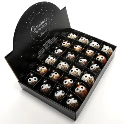 New DecoWoerner Deko Hänger Glas Kugel „Eule“ 24 Stück In Der Box braun