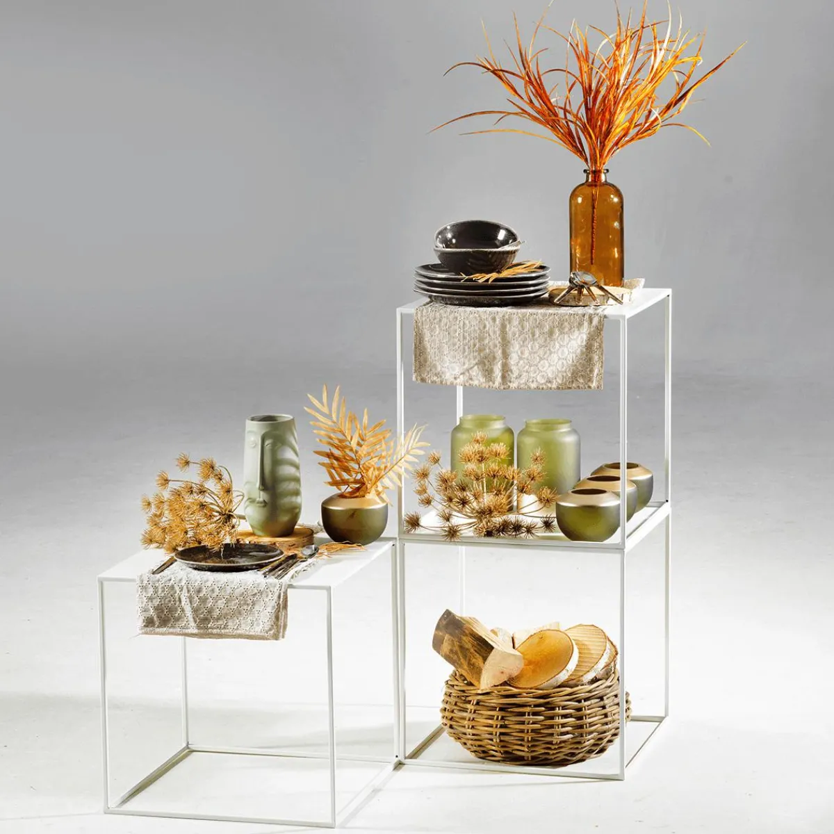 Outlet DecoWoerner Deko Holzscheite Getrocknet Beige